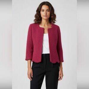 Vintage Armani Collezioni Fuchsia Boucle Peplum Jacket Women’s Size 10